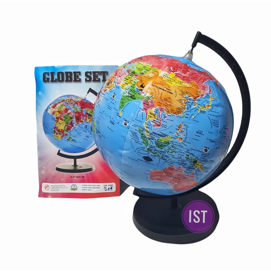 MWN Mainan Bola Globe Bola Peta Dunia with Stand