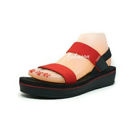  Sandal  Sendal Tali  Wanita CARVIL  LUCY 01 GL Black Red 