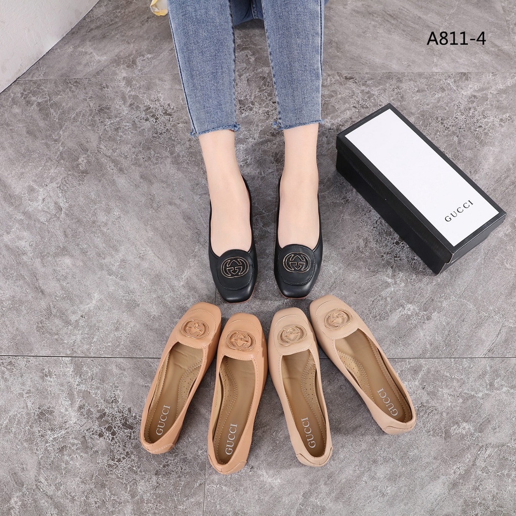 GC Leather Double G Ballet Flat Shoes #A811-4