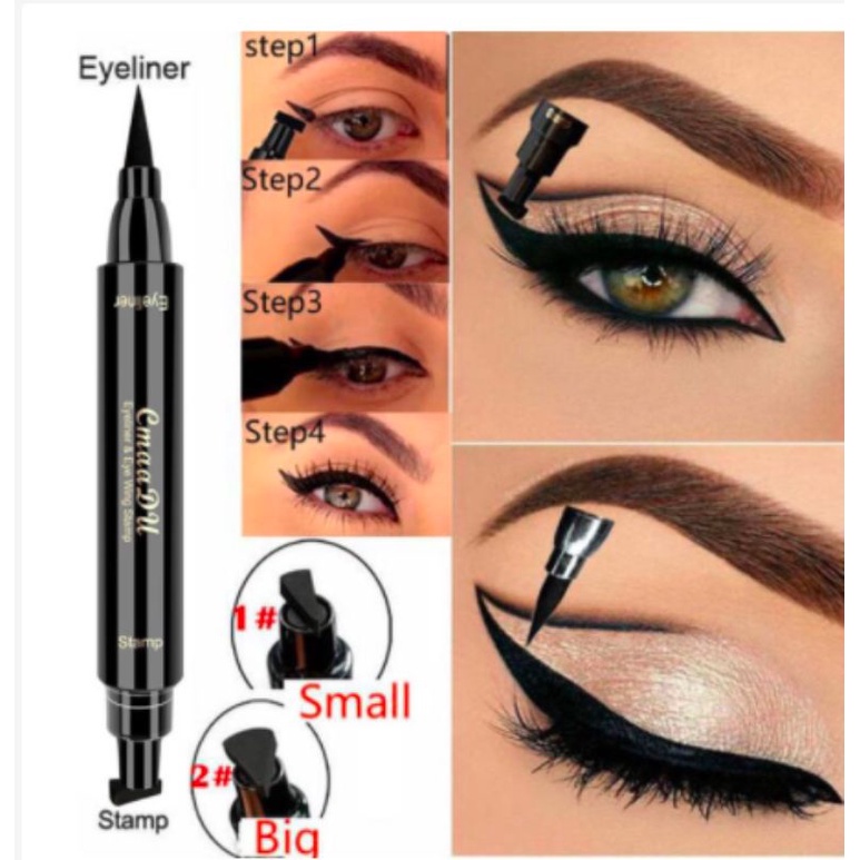 COD CMAADU Eyeliner Stamp 2 Sisi Cepat Kering Warna Hitam