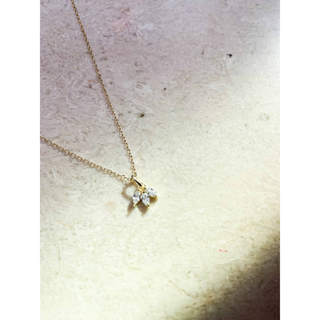 Dear Me - Ohana Necklace 925 Sterling Silver 14K Gold Plating Crystal Kalung Wanita Kristal S925