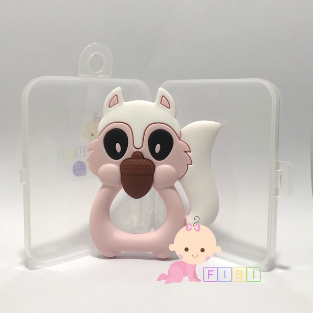 FIBI Teether Bayi Tupai Gigitan Baby Mainan Squirrel Sikat Gigi Mulut