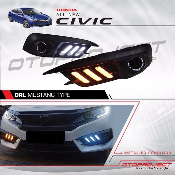 Diskon DRL Foglamp Led + Sein Model Mustang All New Civic Turbo 2017