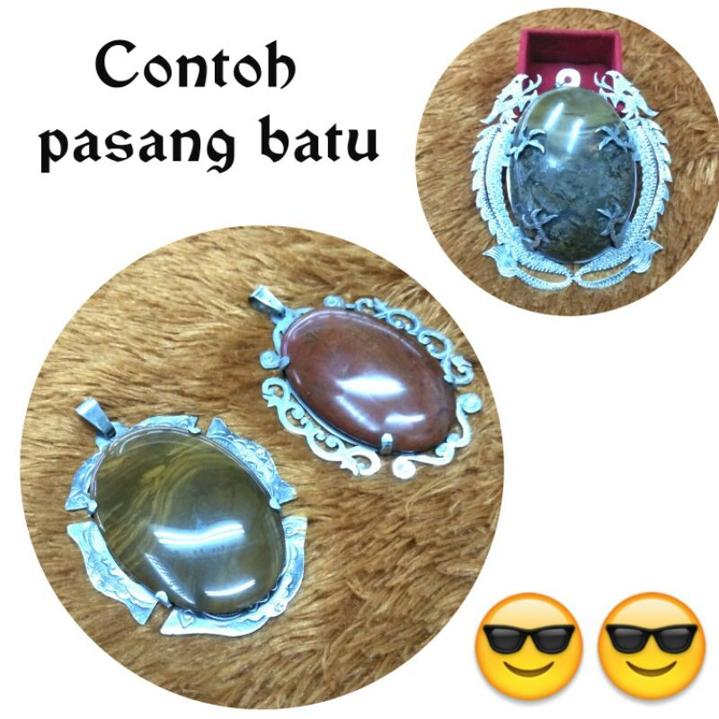 OBRAL  cangkang/emban/rangka liontin jumbo besi putih (monel) 1 kodi / 20 pcs