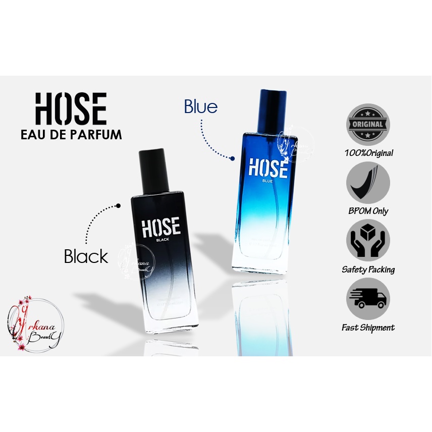 HOSE Eau De Parfum 50 ML Black / Blue / Parfum Pria / Parfum Hose TAHAN LAMA