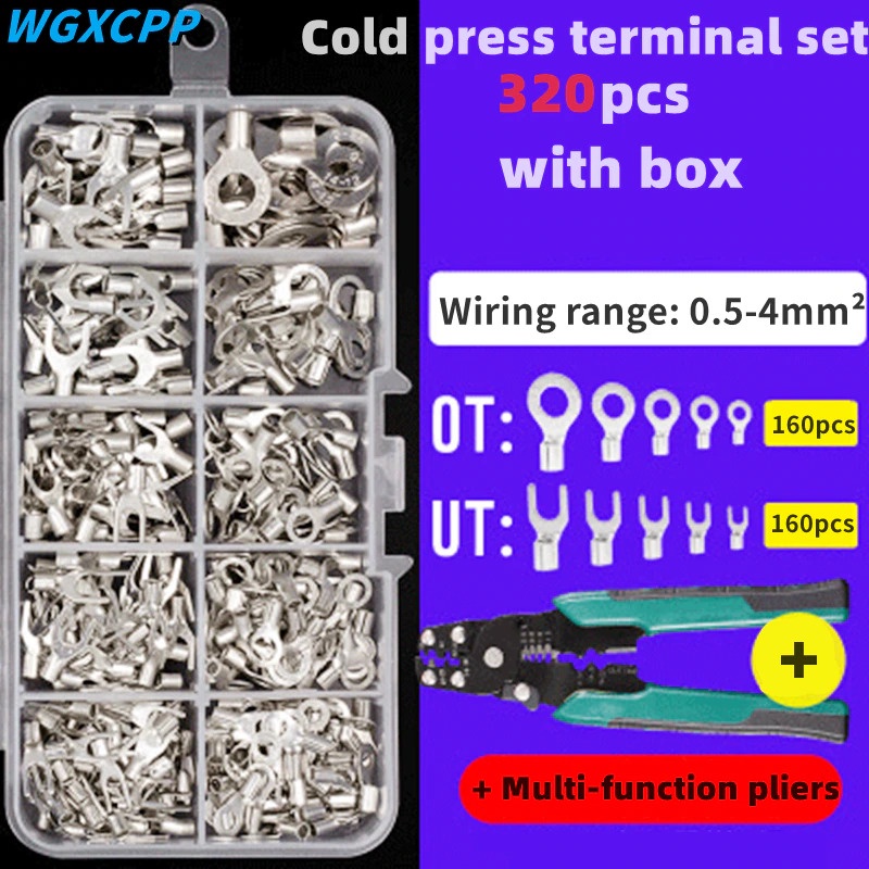 G8B terminal wire crimp connector kit 320 pcs with plier whdz sc6-26 silver Or-i