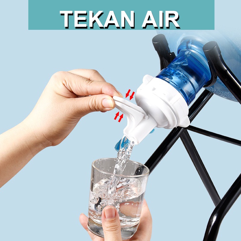 dudukan galon air minum Bahan Besi Tebal + kran air minum KRAN GALON FOOD GRADE DUDUKAN MEJA MODEL U