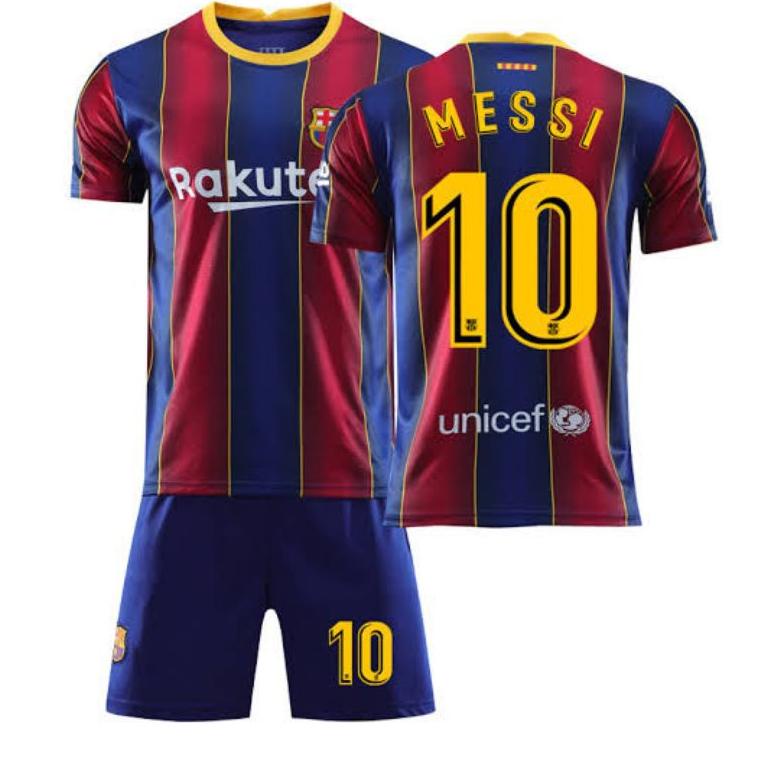 COD JERSEY BOLA BAJU KIDS ANAK BARCA BARCELONA HOME 2020 2021 GRADE ORI OFFICIAL+NAMSET MESSI GRIEZM
