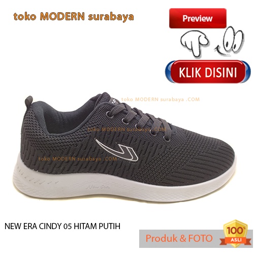 NEW ERA CINDY 05 HITAM PUTIH sepatu wanita sepatu casual sneakers