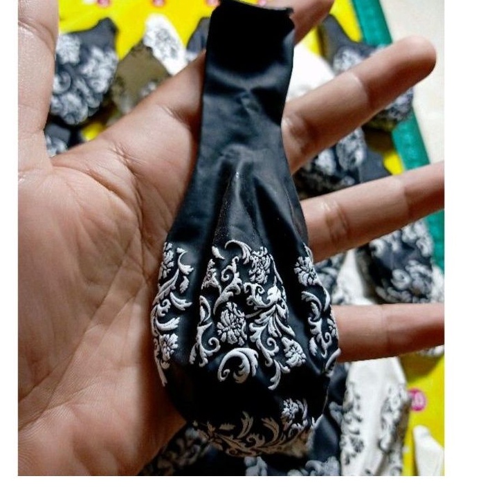 100 pcs Balon Batik Hitam Putih 12 inchi&quot; Tebal