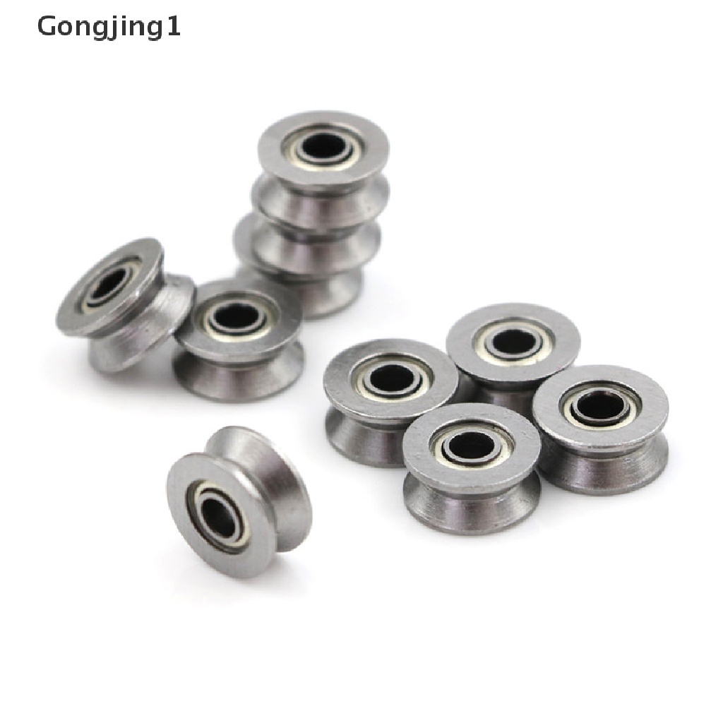 Gongjing1 10pcs Bearing Pulley Ball Bearing Hcs Deep V Groove Ukuran 3x12 X 4mm