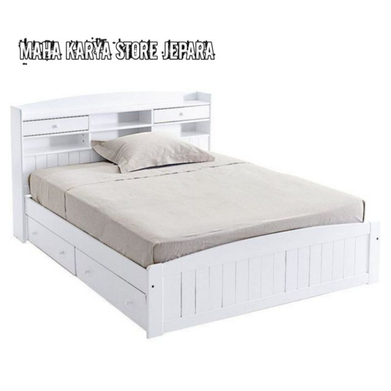 DIPAN 2 LACI BAWAH RAK BUKU + 2 LACI ATAS MINIMALIS FULL DUCO