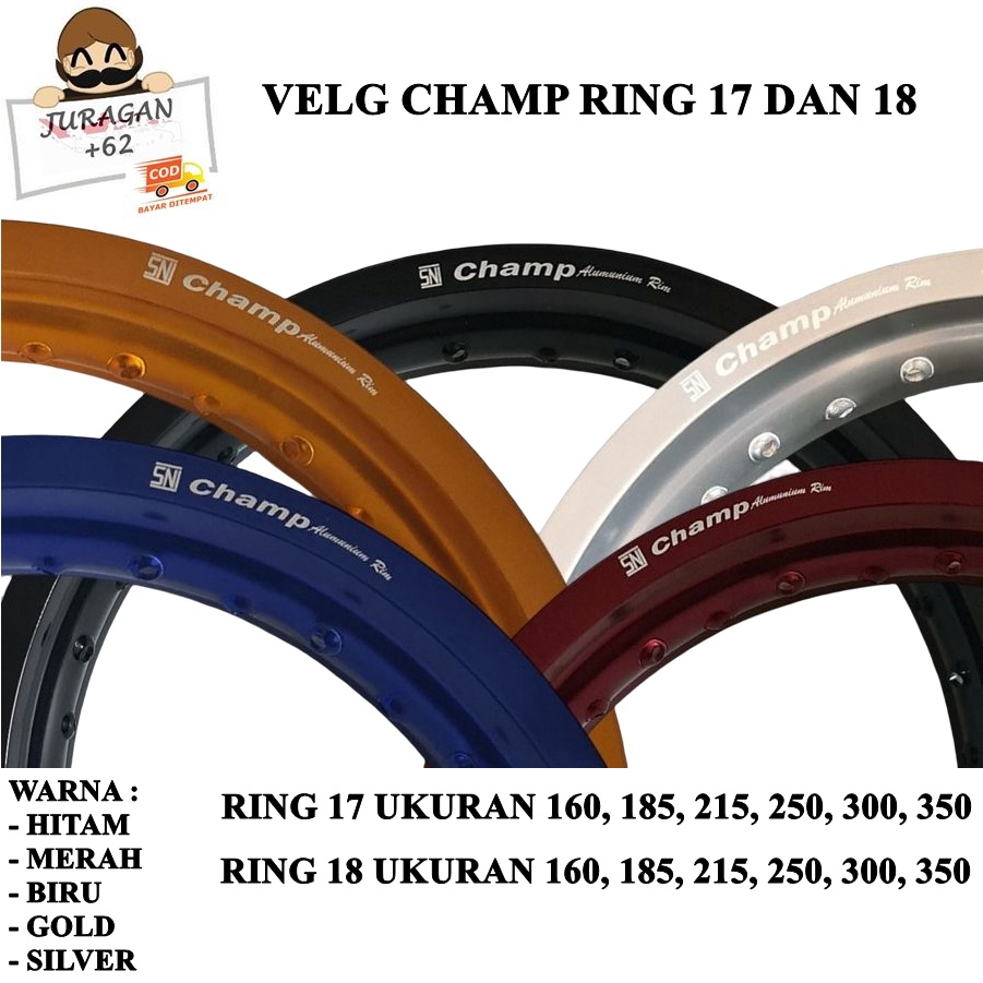 VELG RING 18 160 185 215 250 300 350 VELEG RIM JARI JARI HOLE 36 MEREK CHAMP