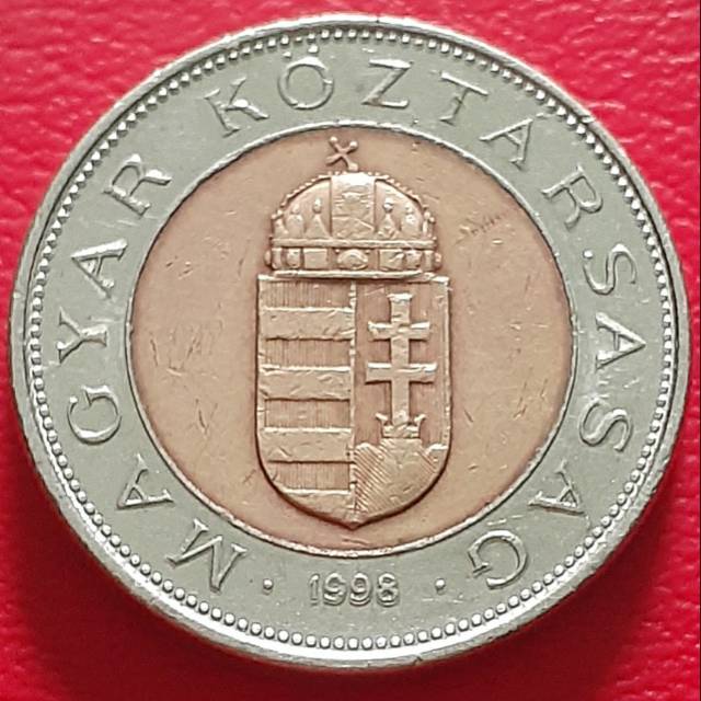 Uang Koin Kuno Luar Bimetal 100 Forint Hungaria Tahun 1998