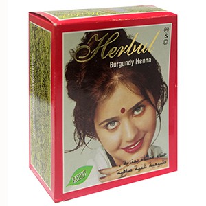 Herbul burgundy henna hair dyes / Semir Rambut Henna Arab