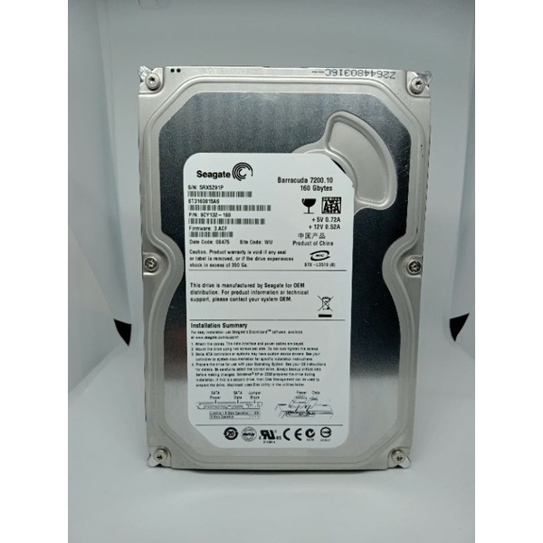 Hardisk Internal 160gb Seagate slim Rpm 7200 For computer