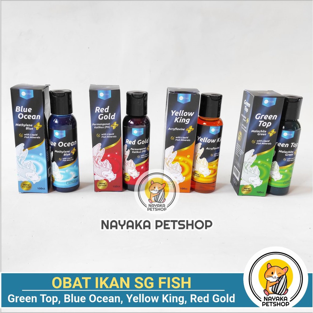 SG Fish Obat Ikan Hias Icht White Spot Jamur Cotton Mouth Red Gold Yellow King Blue Ocean Green Top