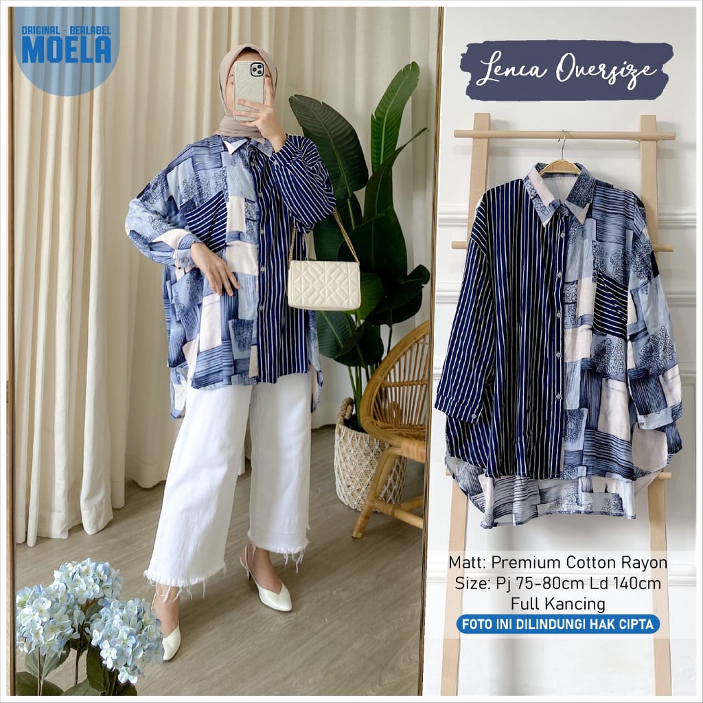realpict JOCI ori MOELA oversize ld 140 premium rayon atasan wanita blouse rayon motif jumbo AVIA bi