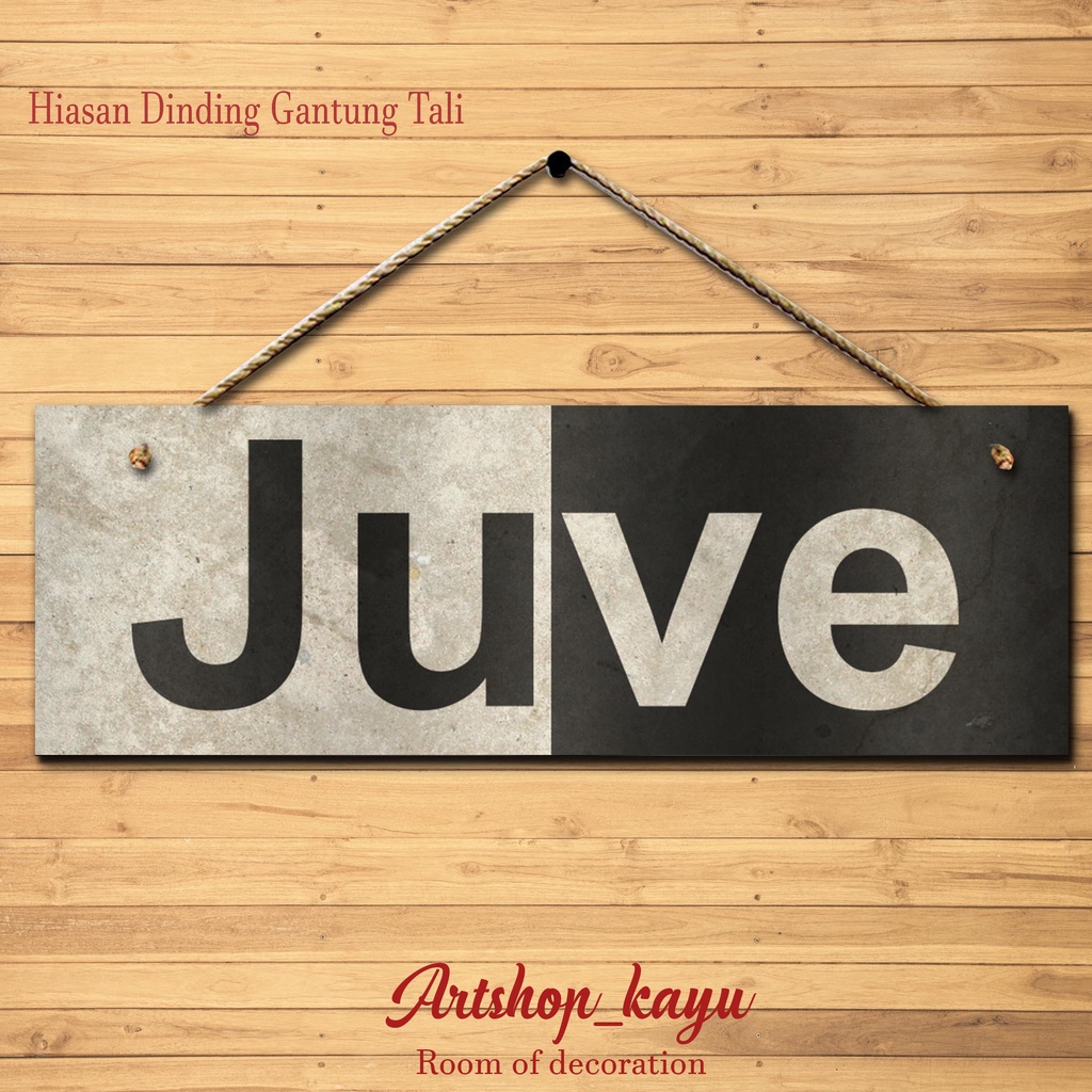 hiasan dinding Hiasan pintu pajangan pintu shabby walldecor poster kayu. pajangan rumah dekorasi JUVENTUS