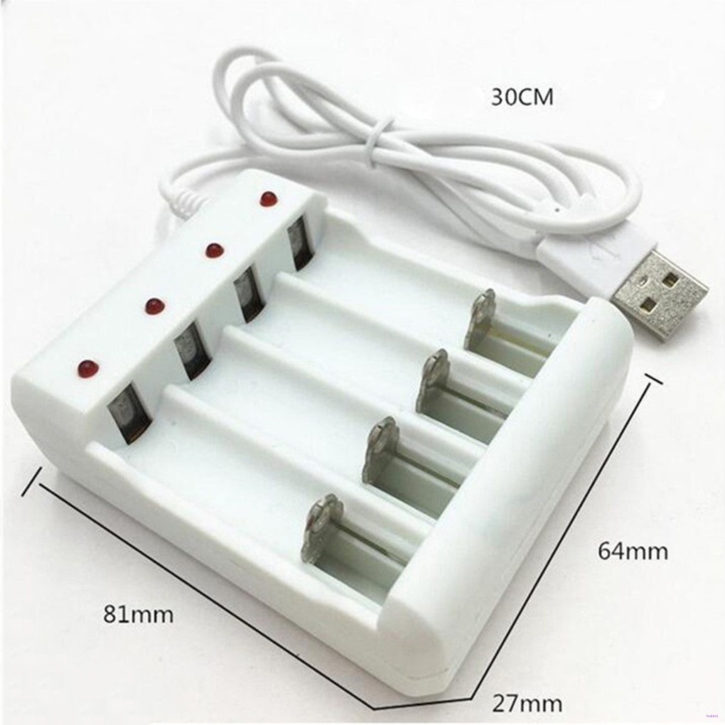 Charger Baterai 4 Slot Dengan Perlindungan Sirkuit DC5V 1A 1.2V AAA / AA Rechargeable Huiteni