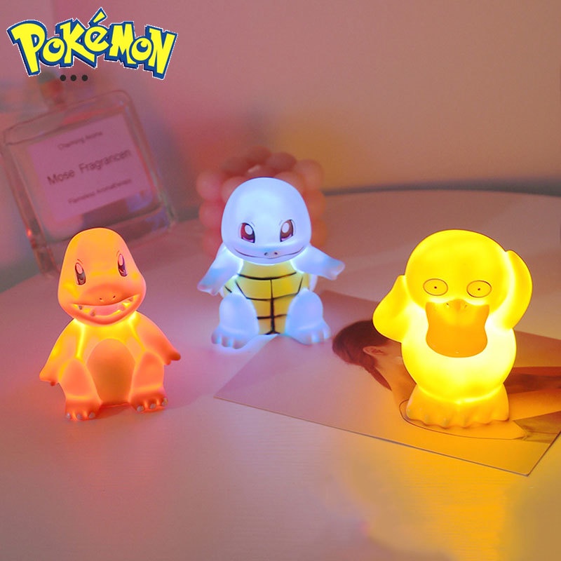 Lampu Tidur Anak Bentuk Pikachu Charmander Squirtle Ukuran Kecil