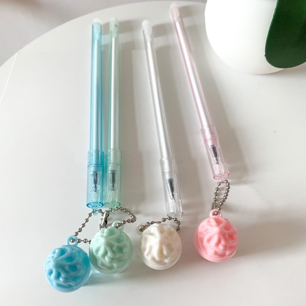 PULPEN GANTUNGAN BUKU KARAKTER BOTOL ESKRIM ICE CREAM DENGAN SLIME! PULPEN BOLPEN PENA LUCU UNIK-1