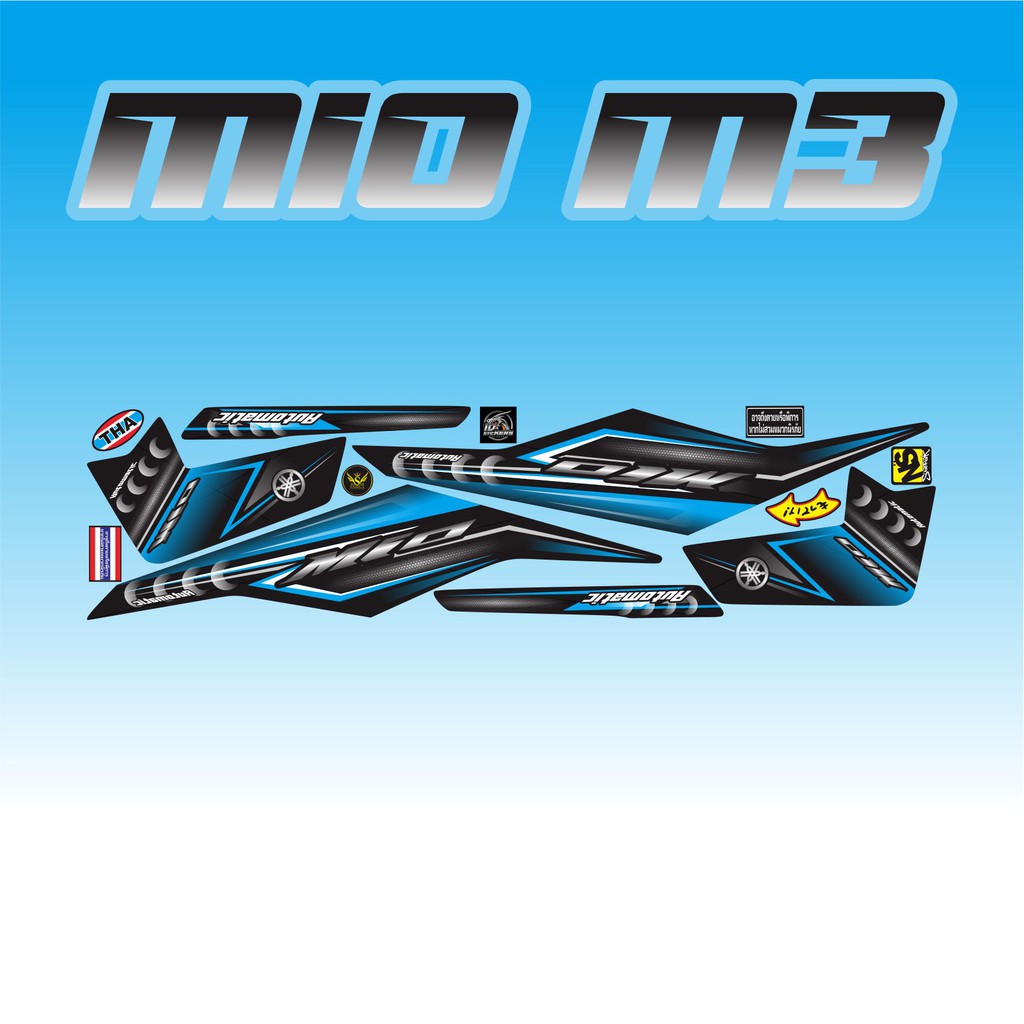 STRIPING VARIASI MIO M3 THAILOOK BABYLOOK MOTHAI VARIASI STICKER YAMAHA MIO M3 BIRU