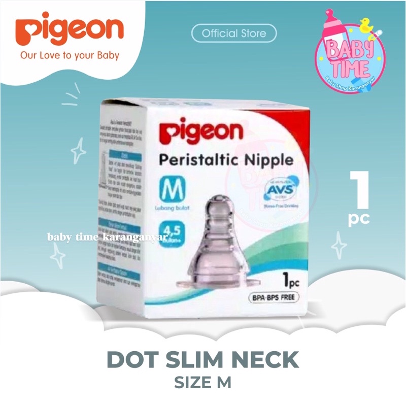 NIPPLE PIGEON SLIM NECK / Empeng pigeon / empeng ulir / BLISTER ISI 2 dan 3-M