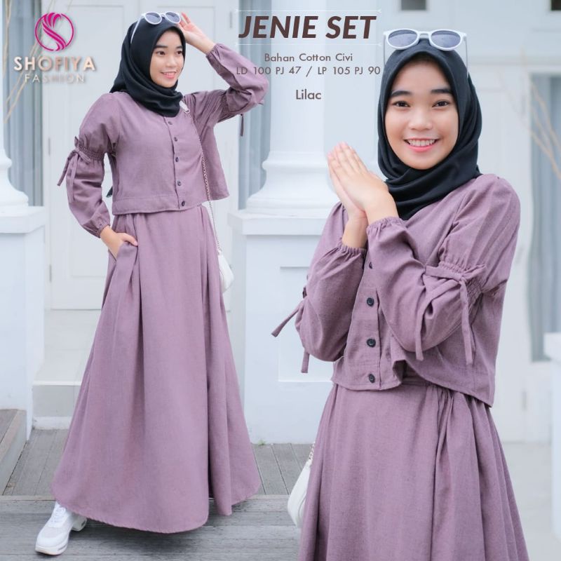 JENIE SET -  atasan dan rok bahan cotton civi original by shofiya