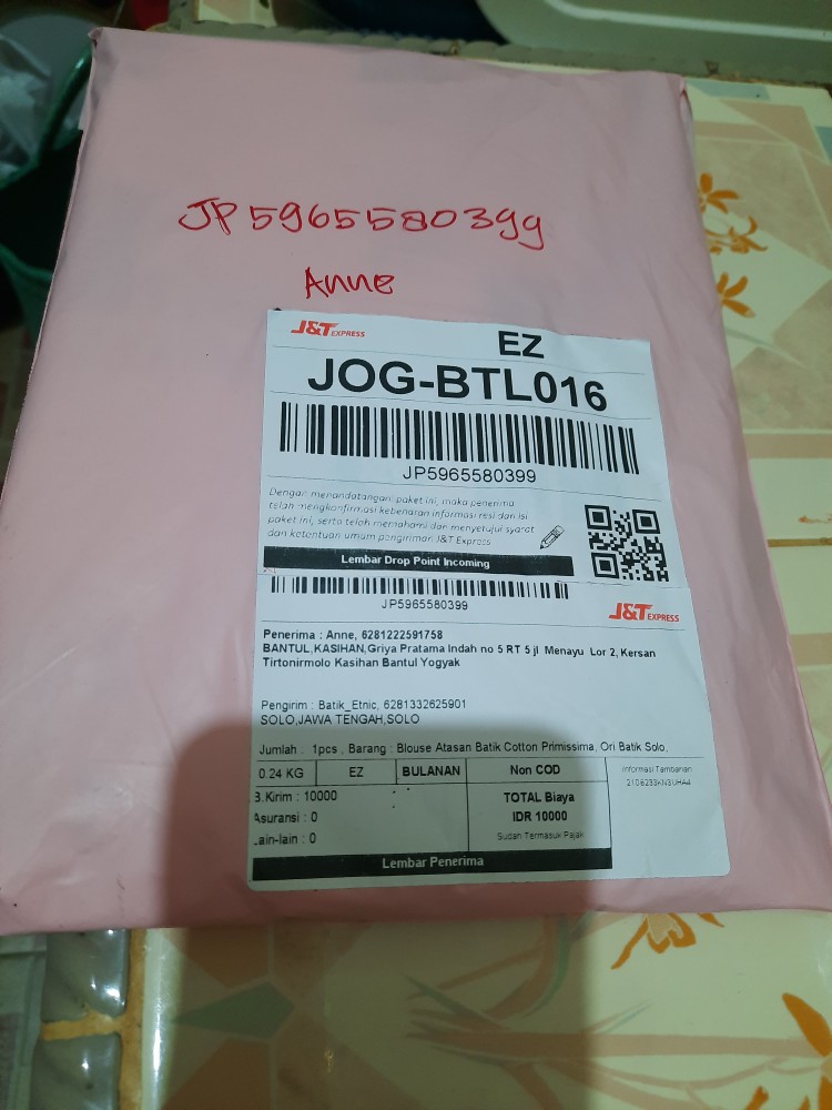 Blouse Atasan Batik Cotton Primissima, Ori Batik Solo