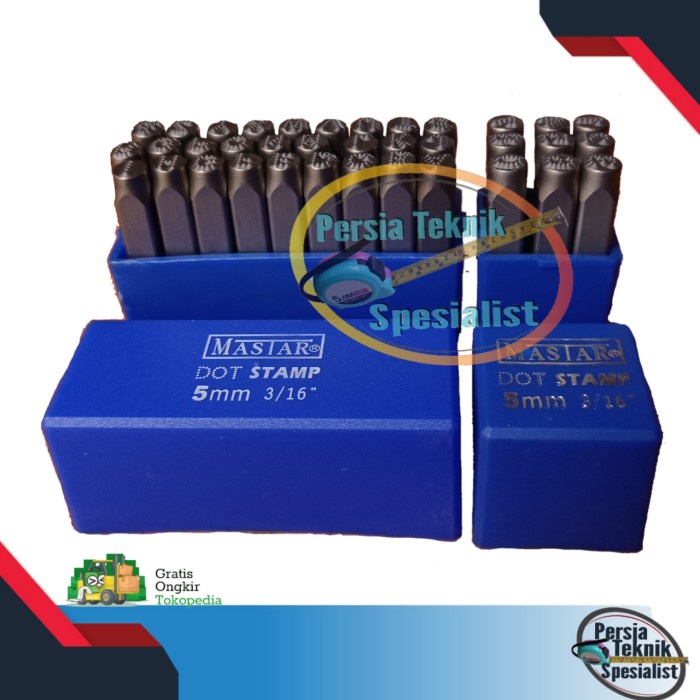 IOP | MASTAR Huruf ketok dan angka 5 mm Bintik