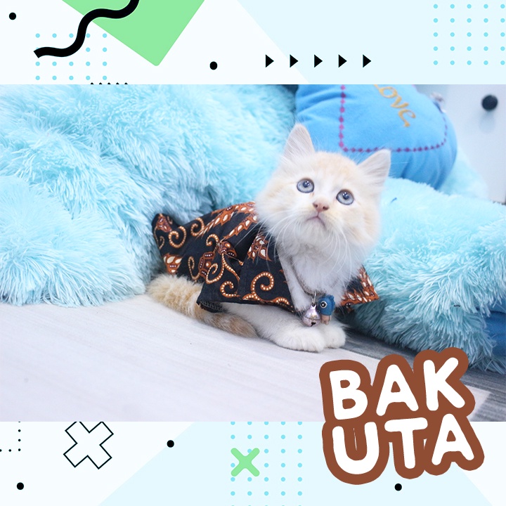 Baju kemeja lucu untuk kucing motif batik No #132 / Baju Kucing tangerang murah / baju kucing lucu size S-XL