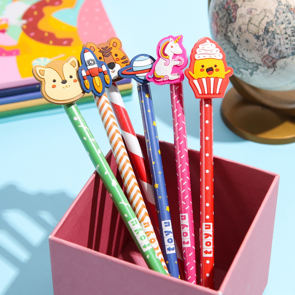 

Toyu Pensil Pencil Kayu Alat Tulis Stationery Lucu Topper Kartun Karakter Gambar