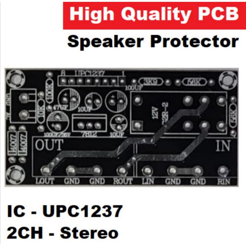 PCB Speaker Protector Stereo IC UPC1237 Proteksi Protektor Pengaman