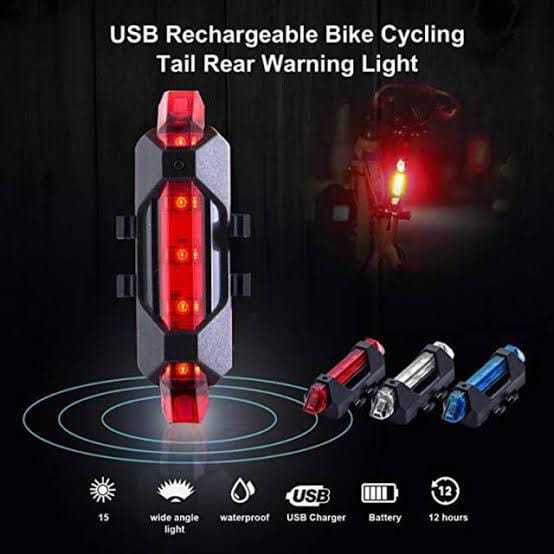 Lampu Belakang Sepeda LED Charger USB / Lampu LED Batterai Charger Merah 4 Mode