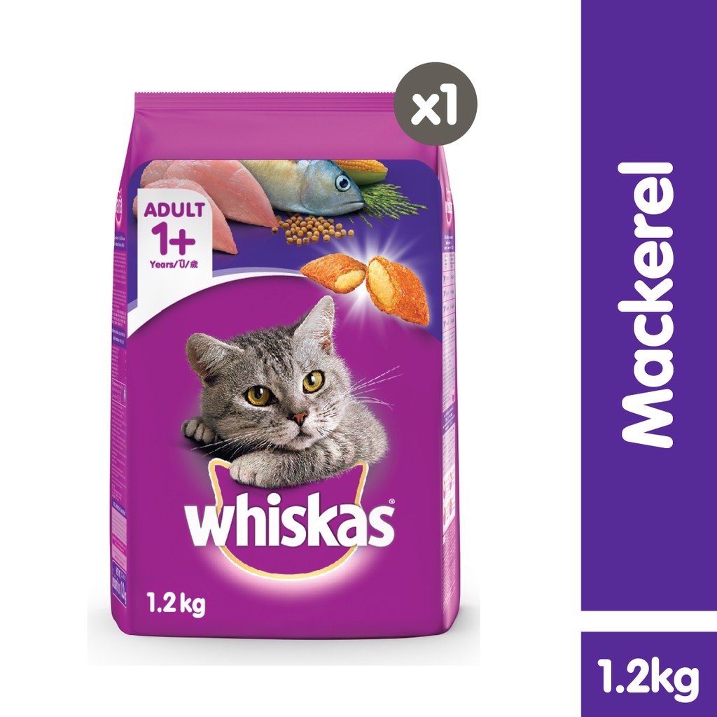 WHISKAS® Makanan Kucing Kering 1.2kg-Mackerel
