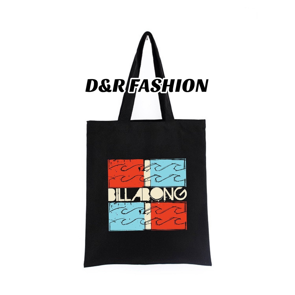 Totebag Tote Bag merk BILLABONG distro brand ternama katun totebag sling bags waistbag / tas ransel 