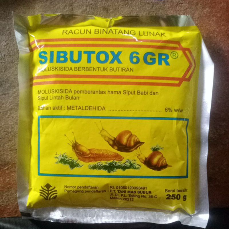 racun binatang lunak moluskisida SIBUTOX 6GR 250gram