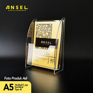 ANSEL Tempat Brosur Akrilik / Acrylic Flyer Stand Holder - A5 -Tipe B Bening