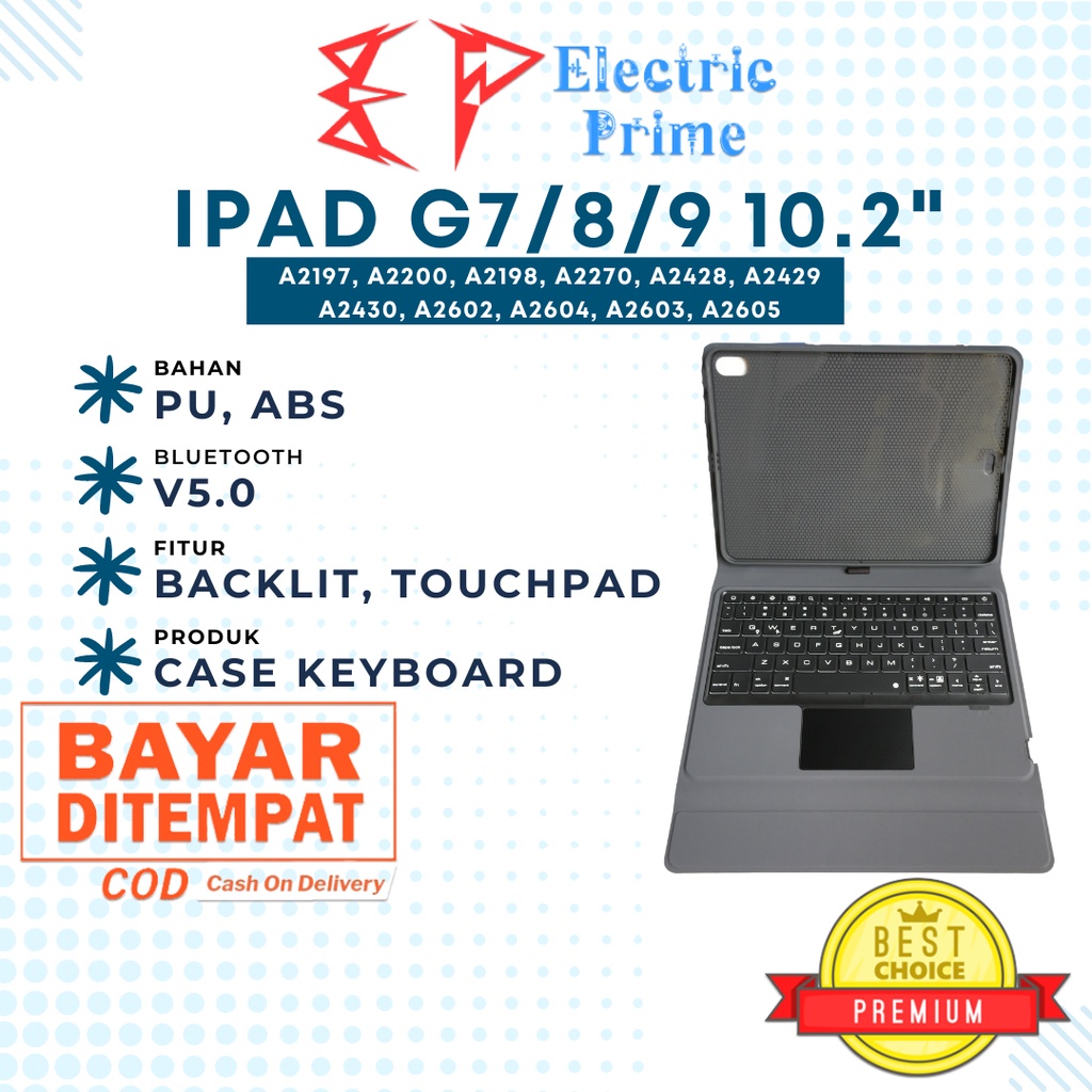 Case Keyboard iPad Gen 7 8 9th 10.2 inch 2019 2020 2021 Touchpad TRIPLEDI Wifi Leather Flip Casing Backlit Cover