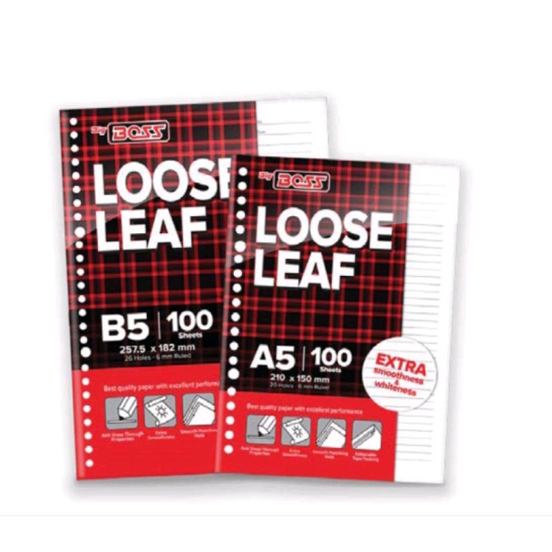 

Loose Leaf Bergaris B5 / kertas isi buku binder /Refil buku binder