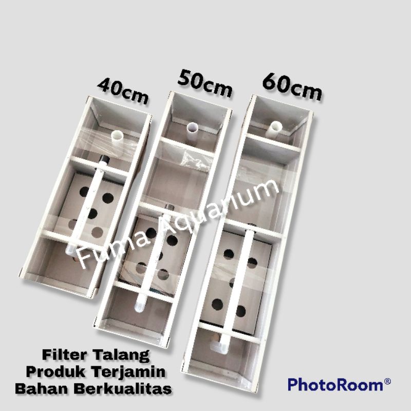 Filter Talang 50cm 3 Sekat Box Filter Tempat Media Filter Penyaring Air Aquarium Kolam Aquascape