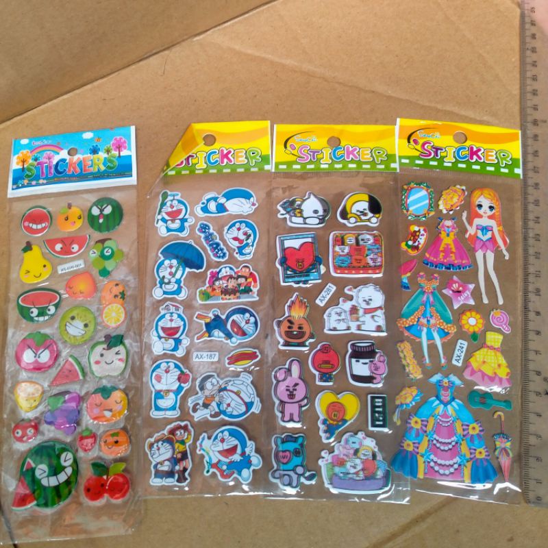STICKER TIMBUL MOTIF ANIMASI BT21 STIKER KARTUN 3D HOLOGRAM GROSIR