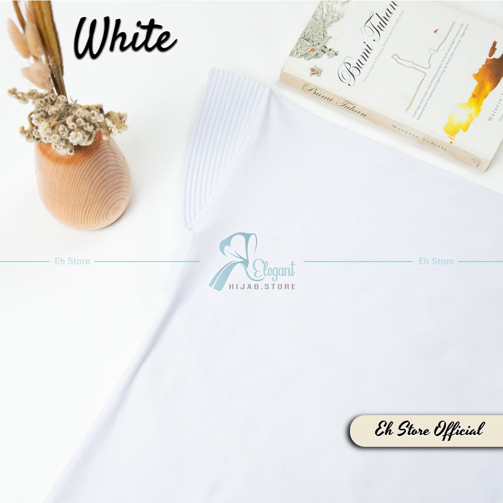 JILBAB BERGO HAMIDAH SPANDEX JERSEY PREMIUM | HIJAB SPORT I JILBAB SPORT I KERUDUNG BERGO I JILBAB INSTAN-White