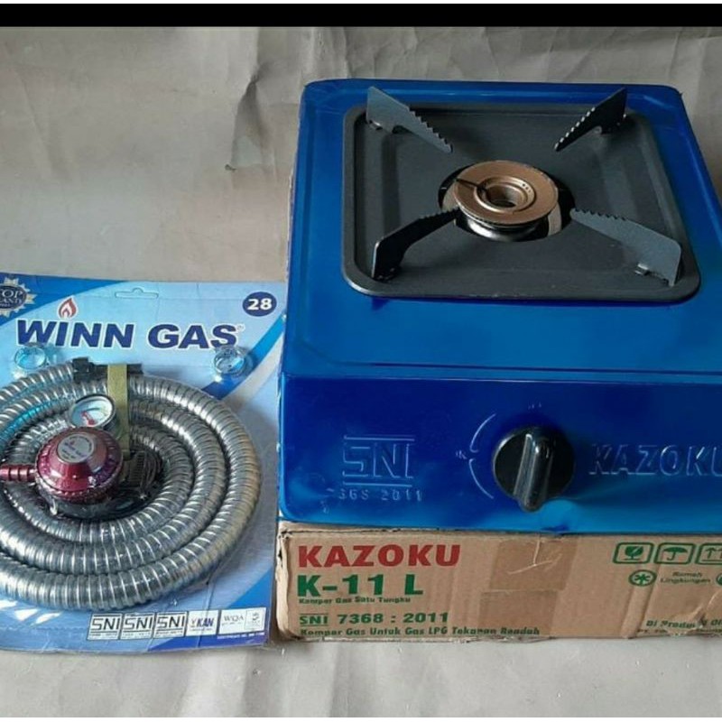 Kompor  1 TUNGKU Kazoku K- 11L , + Paket Selang gas Paket, Winn gas , Regulator