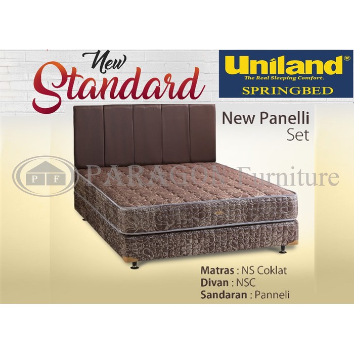 Spring bed Standard 160x200 Panelli Coklat Full Set - Uniland