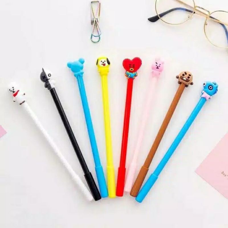 

[10pcs + FREE tempat Bolpoin] pen / pulpen motif gel karakter