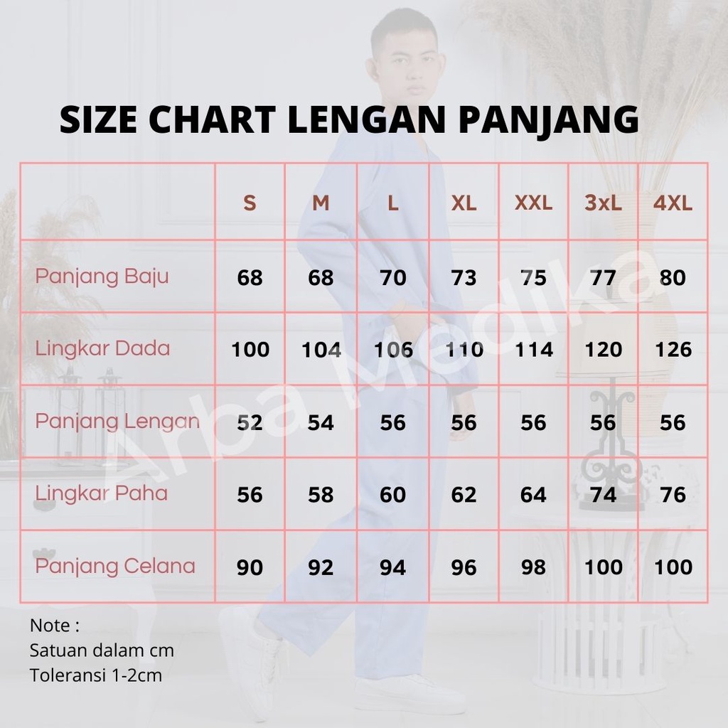 Baju OK OKA Lengan Panjang  Dokter Petugas medis Perawat Jaga Toyobo Original BIG SIZE 3XL 4XL