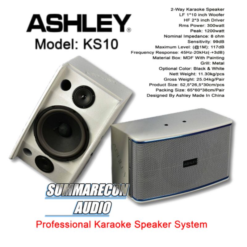 Speaker Pasif Karaoke Ashley KS10 Original New Speaker Ashley 10 Inch