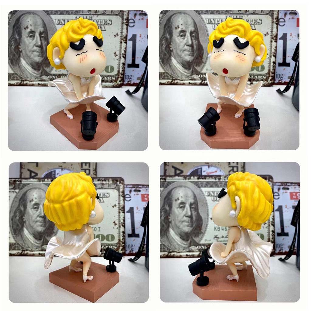 Action Figure Desain Bebek Krayon Shin-chan Cos Psyduck Buatan Tangan Bahan Pvc Untuk Mobil